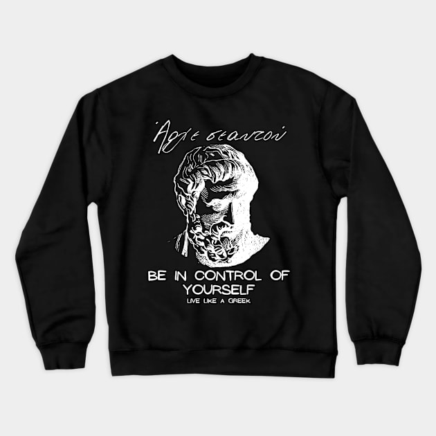 Be in control of yourself and live like a Greek ,apparel hoodie sticker coffee mug gift for everyone Crewneck Sweatshirt by district28